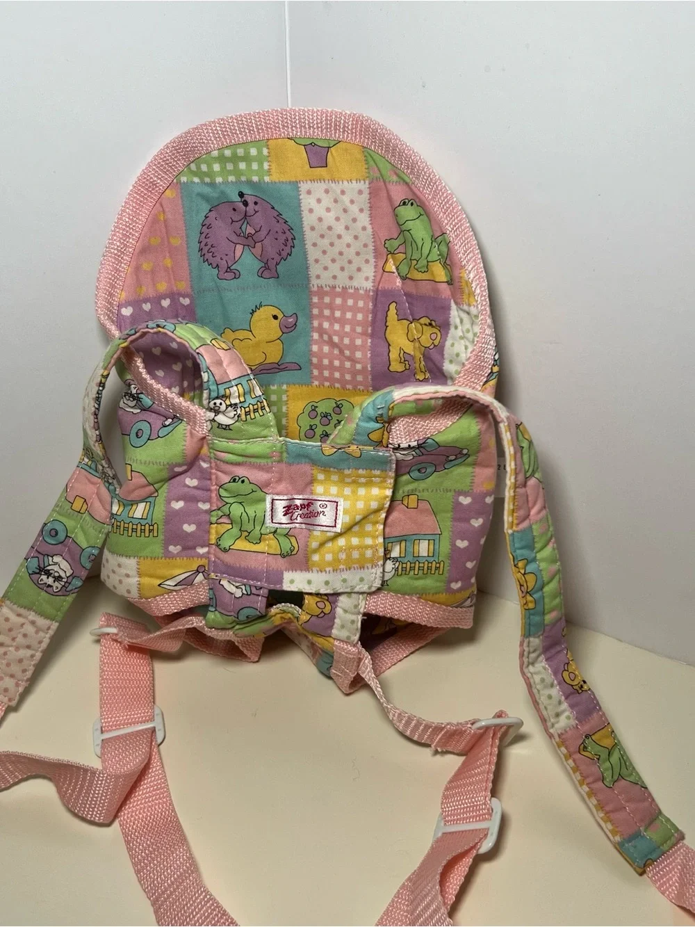 Rare ZAPF creations Baby Doll Babywearing carrier vintage 1990s patchwork